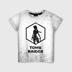 Детская футболка Tomb Raider с потертостями на светлом фоне