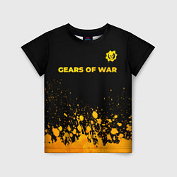 Детская футболка Gears of War - gold gradient: символ сверху
