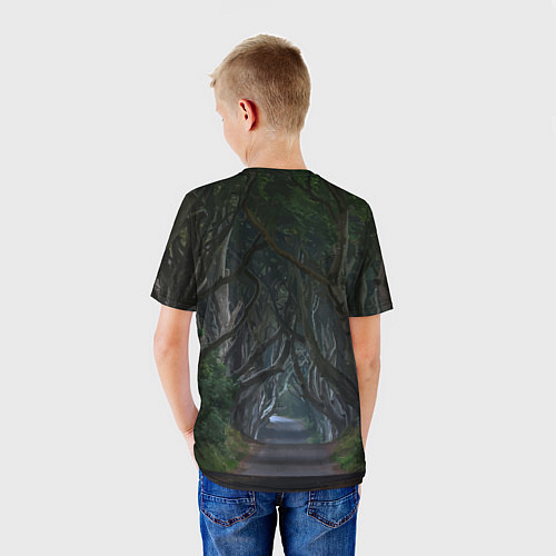 Детская футболка Ворон, сидящий на тыкве - Halloween / 3D-принт – фото 4