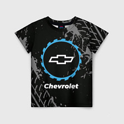 Детская футболка Chevrolet в стиле Top Gear со следами шин на фоне
