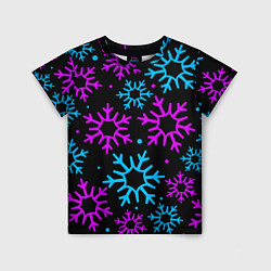 Детская футболка Неоновые снежинки
