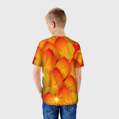 Детская футболка Осенние желтые листья / 3D-принт – фото 4