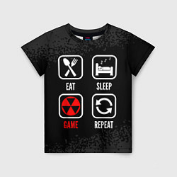 Детская футболка Eat, sleep, Fallout, repeat