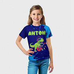 Футболка детская Антон рокозавр, цвет: 3D-принт — фото 2