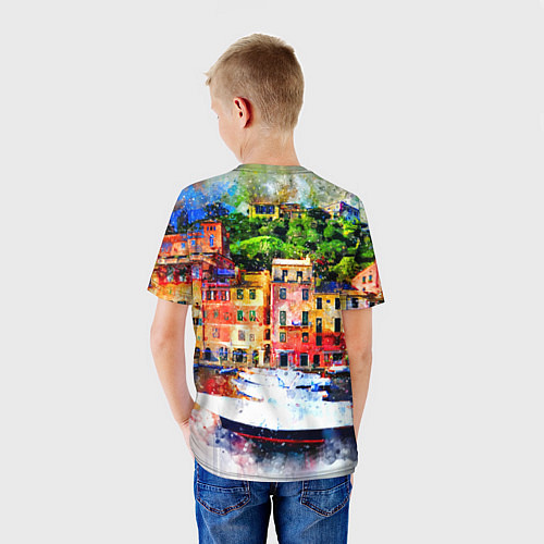 Детская футболка Картина красочный город / 3D-принт – фото 4