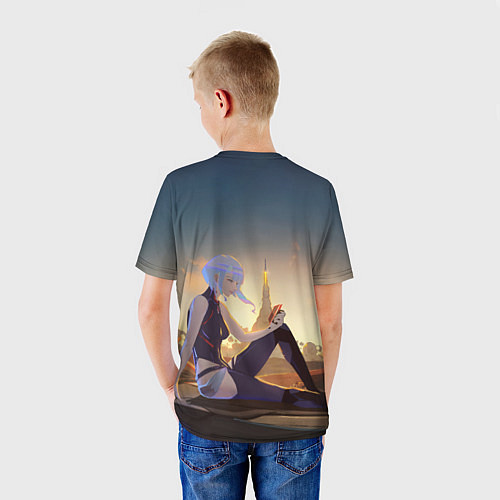 Детская футболка Грустная Люси / 3D-принт – фото 4