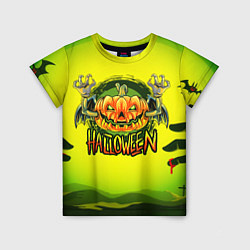 Детская футболка Тыква - зомби хэллоуин