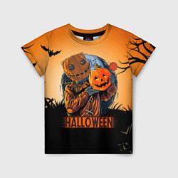 Детская футболка Хэллоуин убийца с тыквой