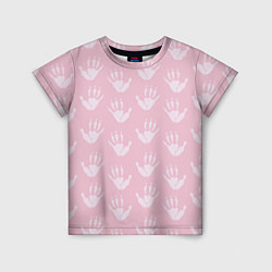 Детская футболка Лапки опоссума розовые