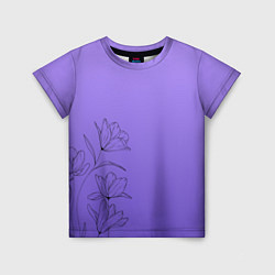 Детская футболка Красивый фиолетовый градиент с цветами