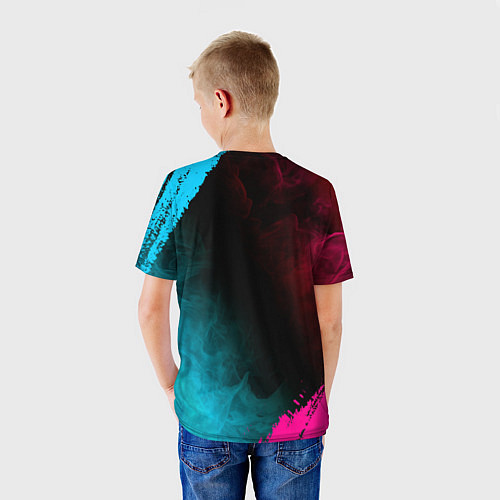 Детская футболка Daewoo - neon gradient / 3D-принт – фото 4