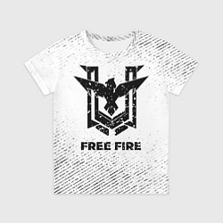 Футболка детская Free Fire с потертостями на светлом фоне, цвет: 3D-принт