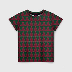 Детская футболка Красные и зеленые треугольники