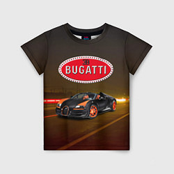 Детская футболка Bugatti на ночной дороге