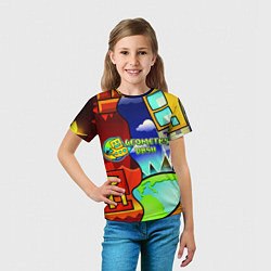 Футболка детская Geometry dash world, цвет: 3D-принт — фото 2