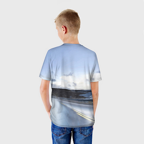 Детская футболка Фура Вольво на трассе / 3D-принт – фото 4