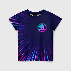 Детская футболка Skoda neon speed lines
