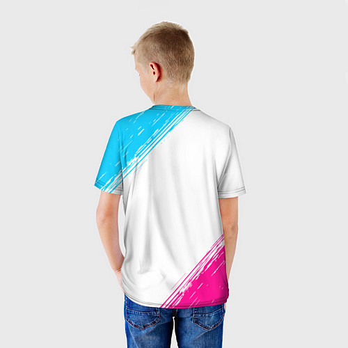 Детская футболка Land Rover neon gradient style / 3D-принт – фото 4