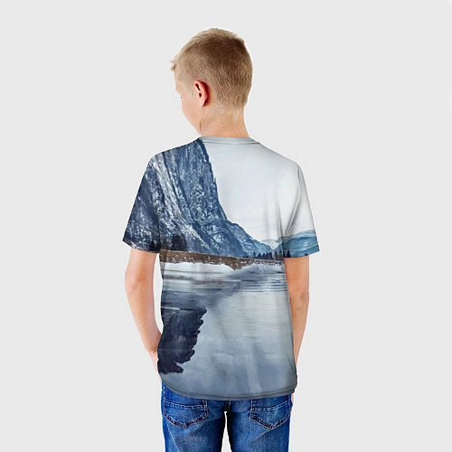Детская футболка БМВ у горного озера / 3D-принт – фото 4