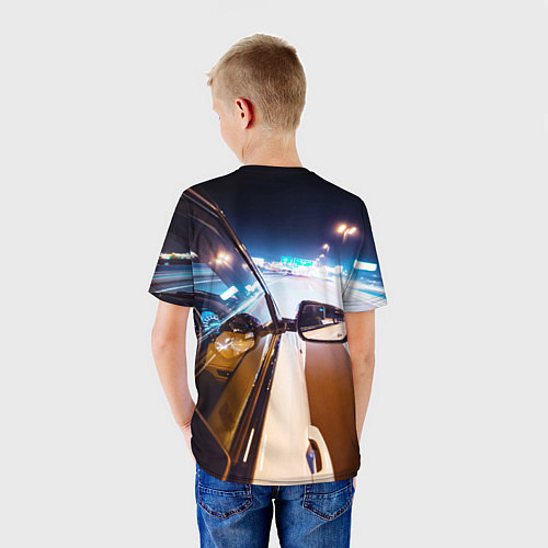 Детская футболка Бэха мчится по ночному городу / 3D-принт – фото 4