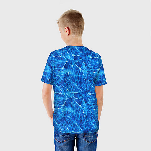 Детская футболка Синий лёд - текстура / 3D-принт – фото 4