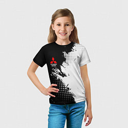 Футболка детская Mitsubishi - черно-белая абстракция, цвет: 3D-принт — фото 2