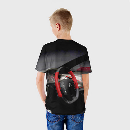 Детская футболка Ситроен - салон - Steering wheel / 3D-принт – фото 4
