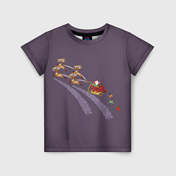 Детская футболка Санта клаус и олени