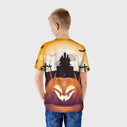Детская футболка Веселая тыква хэллоуин / 3D-принт – фото 4