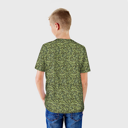 Детская футболка Армейская форма мелкий пиксель / 3D-принт – фото 4