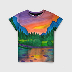 Детская футболка Закат на реке