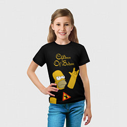 Футболка детская Children of Bodom Гомер Симпсон рокер, цвет: 3D-принт — фото 2