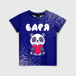 Детская футболка Варя панда с сердечком