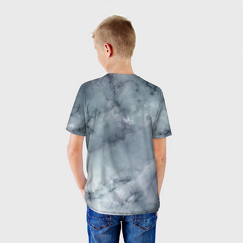 Детская футболка Натуральный дымчатый мрамор текстура / 3D-принт – фото 4