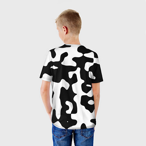 Детская футболка Камуфляж Cowskin крупный / 3D-принт – фото 4