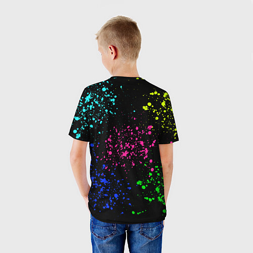 Детская футболка Брызги неоновых красок / 3D-принт – фото 4
