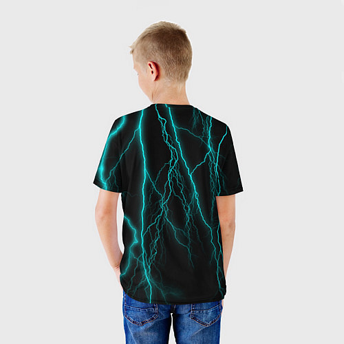 Детская футболка Неоновые молнии / 3D-принт – фото 4