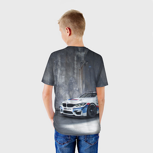 Детская футболка BMW M4 GT4 - racing team - motorsport / 3D-принт – фото 4