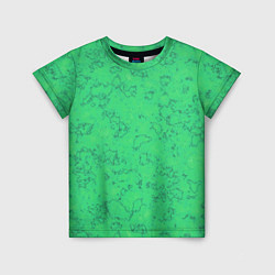Детская футболка Мраморный зеленый яркий узор