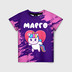 Детская футболка Марго единорог с сердечком