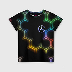 Детская футболка Mercedes - neon pattern