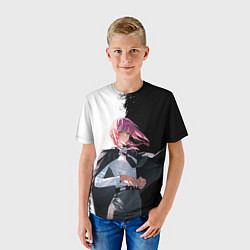 Футболка детская Макима - Два цвета - Человек бензопила, цвет: 3D-принт — фото 2