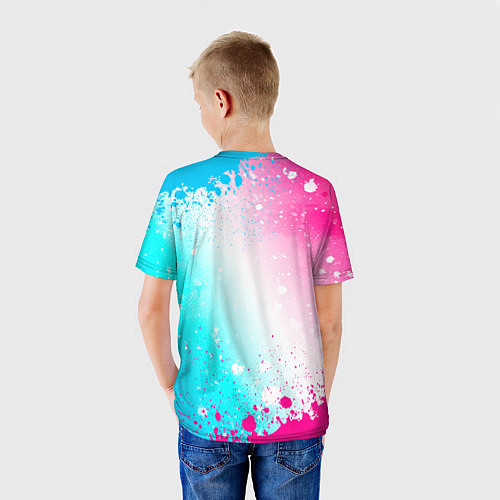 Детская футболка Manchester City neon gradient style / 3D-принт – фото 4