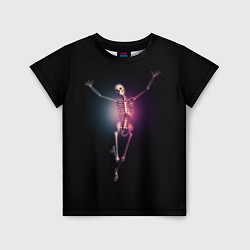 Детская футболка Скелет в неоновом свете