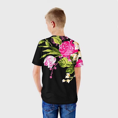Детская футболка Букет цветов / 3D-принт – фото 4