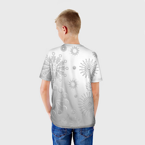 Детская футболка Новый год 2023 в снежинках / 3D-принт – фото 4