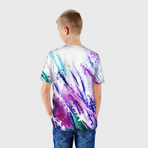 Детская футболка Лавандовое поле / 3D-принт – фото 4