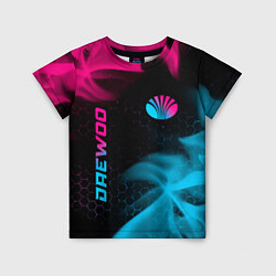 Детская футболка Daewoo - neon gradient: надпись, символ