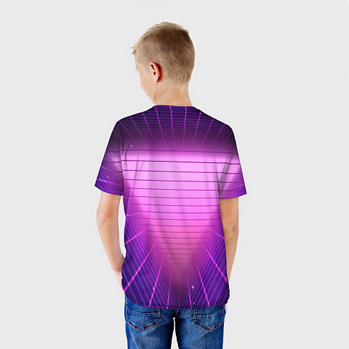 Детская футболка Retro wave triangle / 3D-принт – фото 4