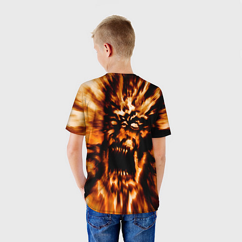 Детская футболка Fire demon scream / 3D-принт – фото 4